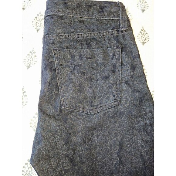 Banana Republic Velvet Skinny Jeans 27L Navy Floral Pants Soft Stretch - Picture 11 of 16